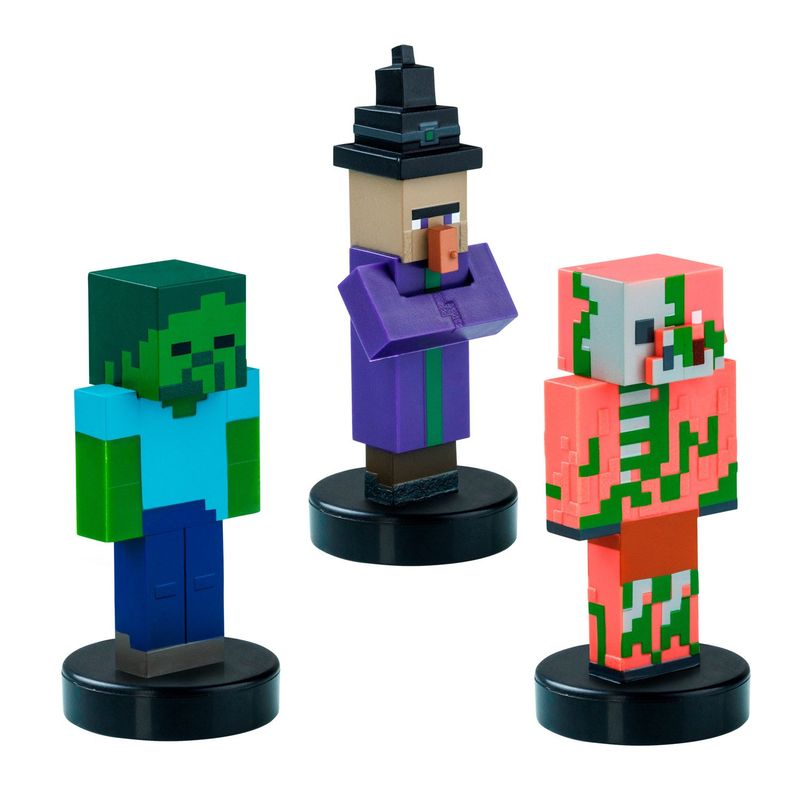 MINECRAFT - Pack de 3 Figura Timbre Zombie Minecraft