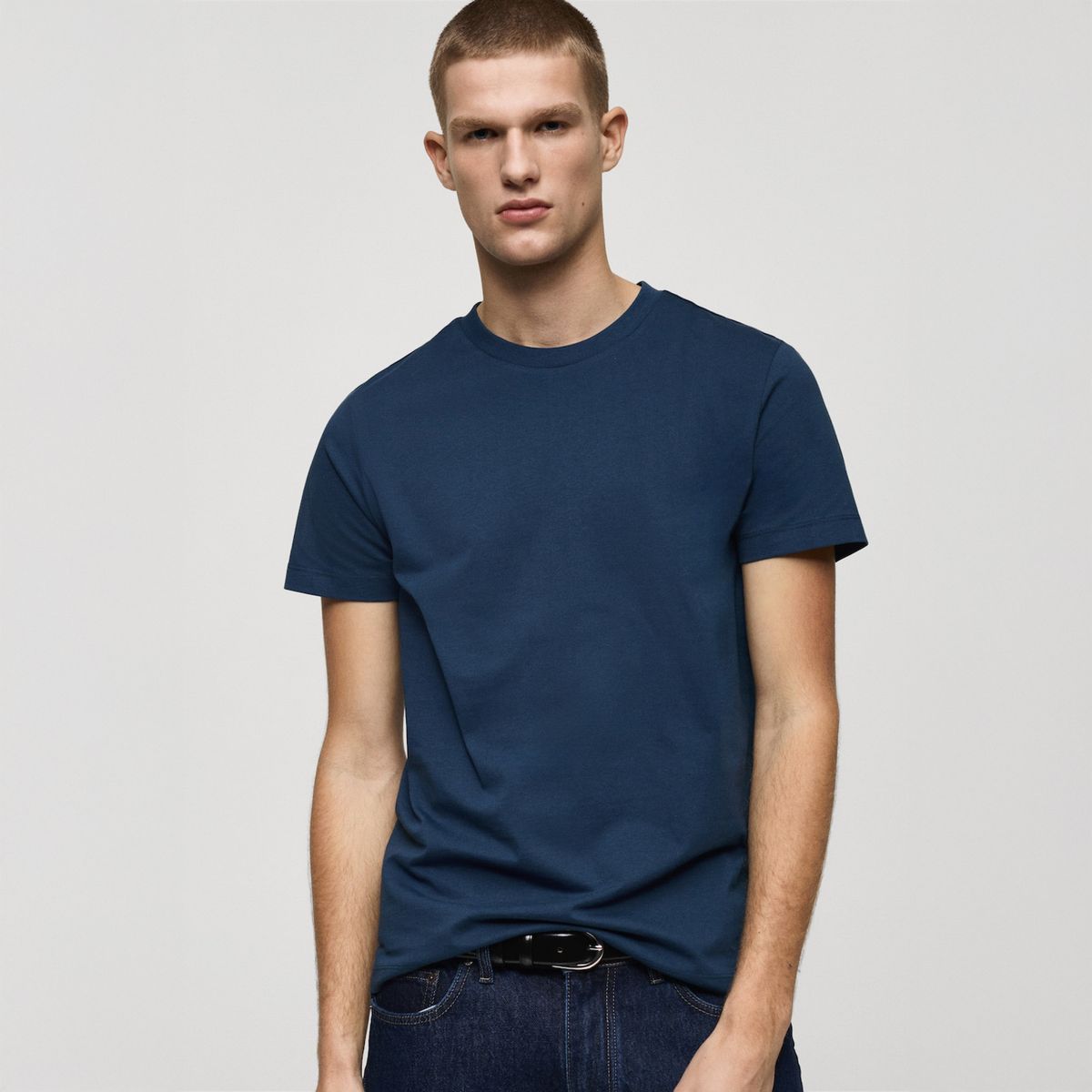 MANGO MAN - Polera Cherlo Manga Corta 100% Algodón Hombre Mango Man