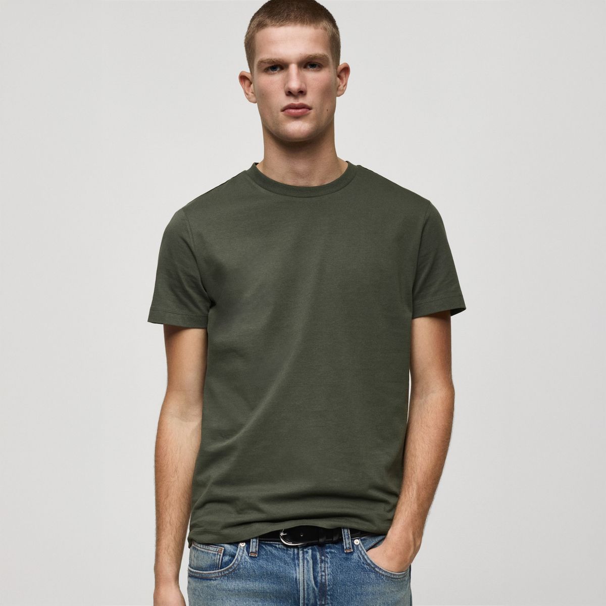 MANGO MAN - Polera Cherlo Manga Corta 100% Algodón Hombre Mango Man