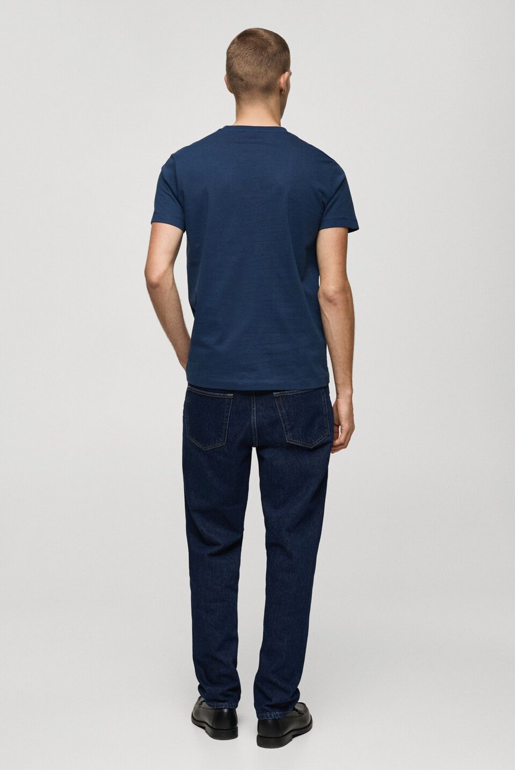 MANGO MAN - Polera Cherlo Manga Corta 100% Algodón Cuello Redondo Hombre Mango Man