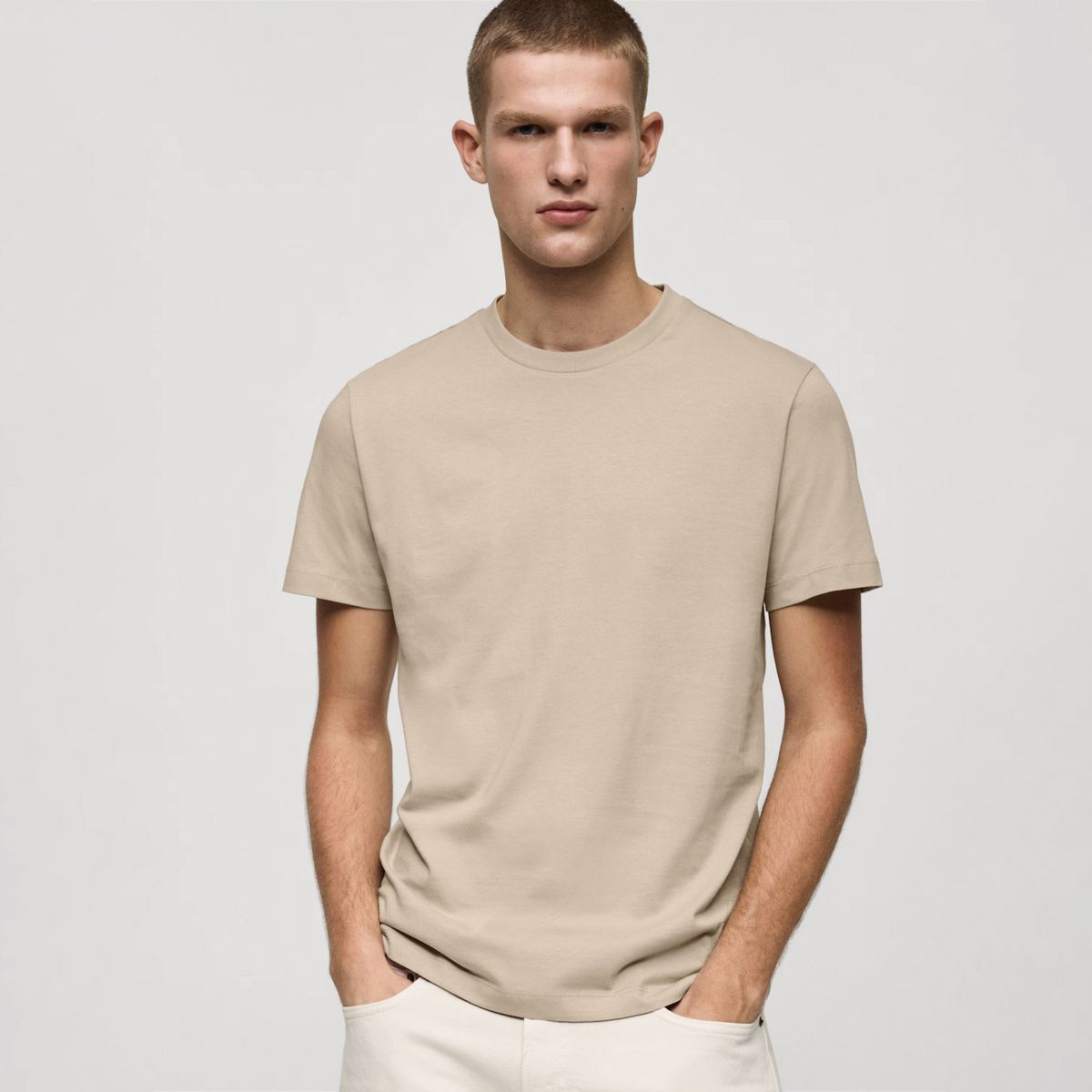 MANGO MAN - Polera Cherlo Manga Corta 100% Algodón Hombre Mango Man