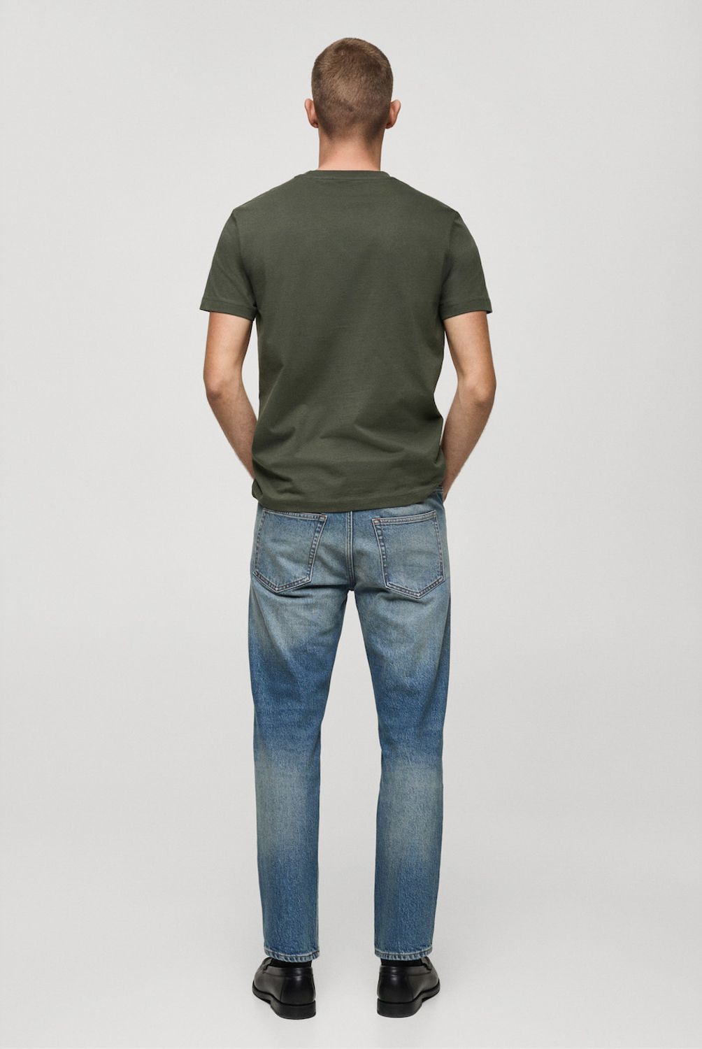 MANGO MAN - Polera Cherlo Manga Corta 100% Algodón Cuello Redondo Hombre Mango Man