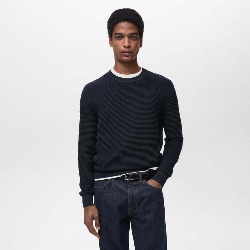 MANGO MAN - Sweater Salas 100% Algodón Trenzado Hombre Mango Man