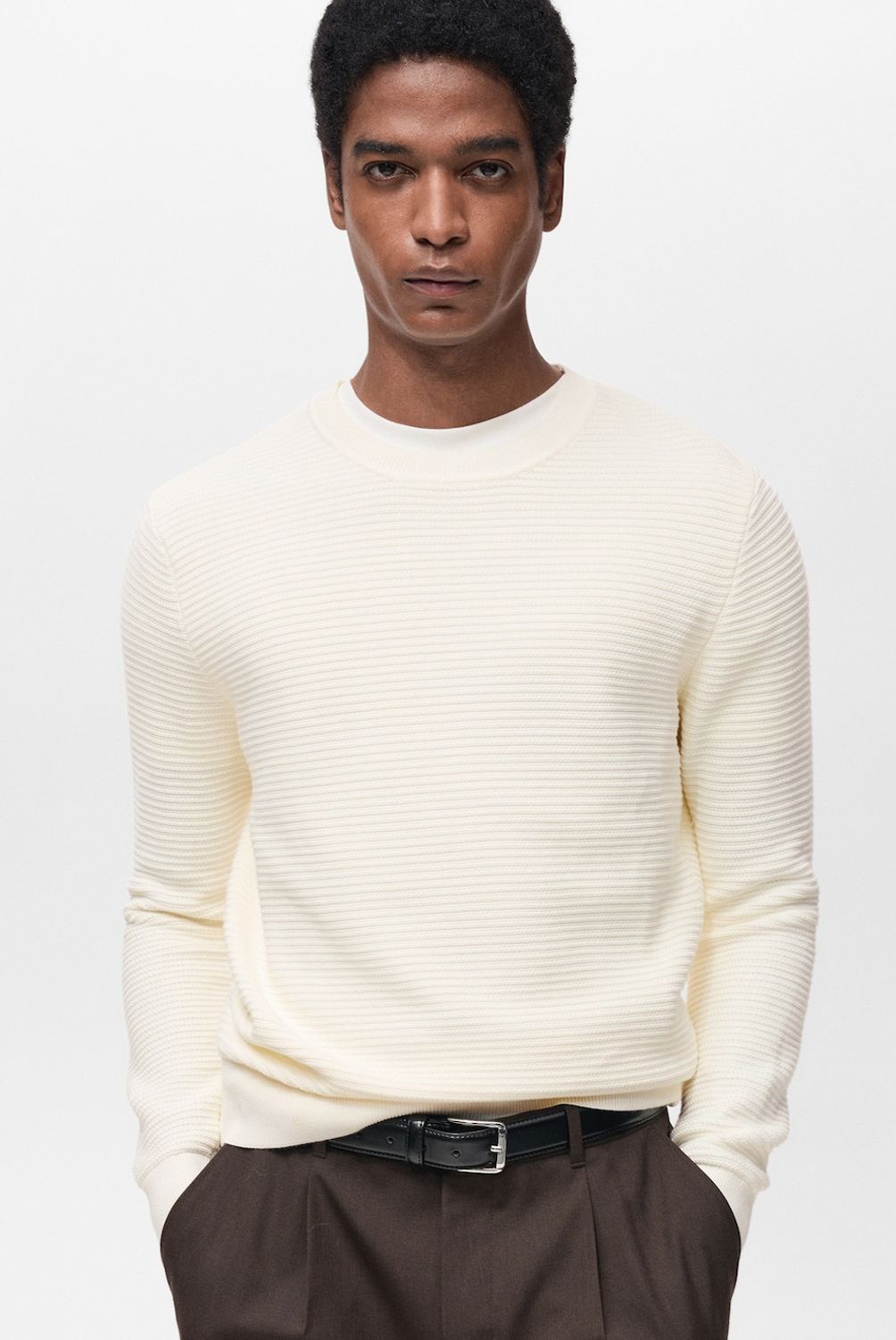 MANGO MAN - Sweater Salas 100% Algodón Trenzado Hombre Mango Man