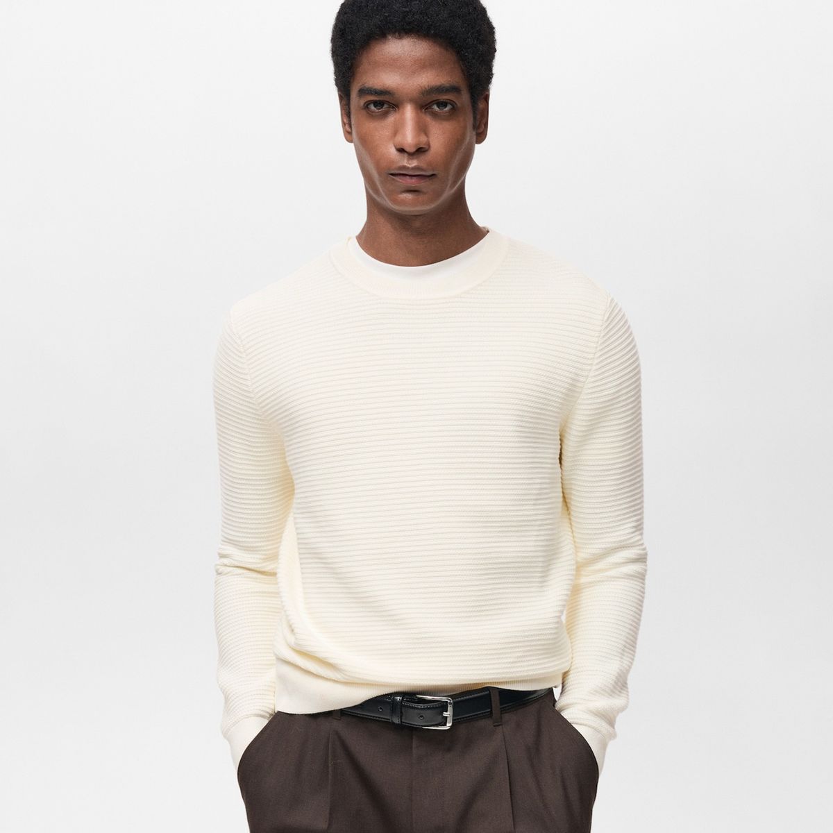 MANGO MAN - Sweater Salas 100% Algodón Trenzado Hombre Mango Man