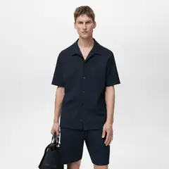 MANGO MAN - Camisa Perec Punto Regutar Fit Hombre
