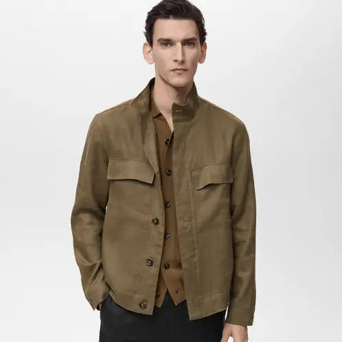 MANGO MAN - Chaqueta Anton 100% Lino Regular Fit Hombre