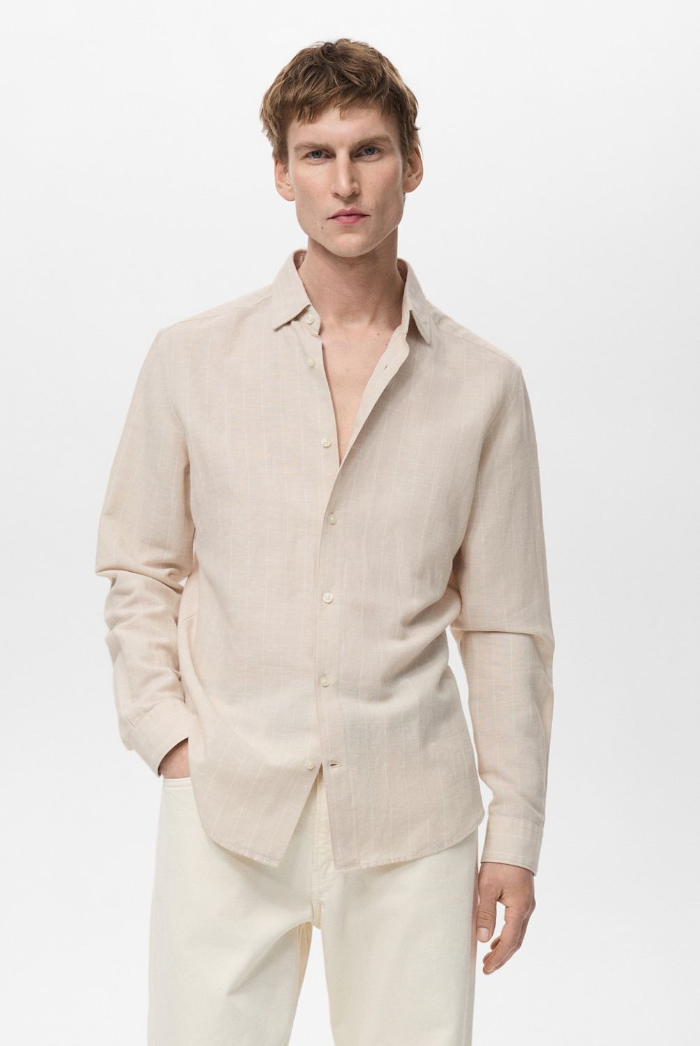 MANGO MAN - Camisa Rug Regular Fit Raya Diplomatica Hombre Mango Man