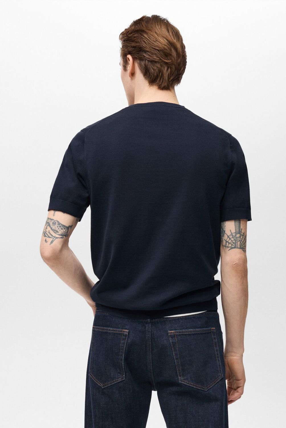 MANGO MAN - Polera Punto Fino Algodón Hombre Mango Man