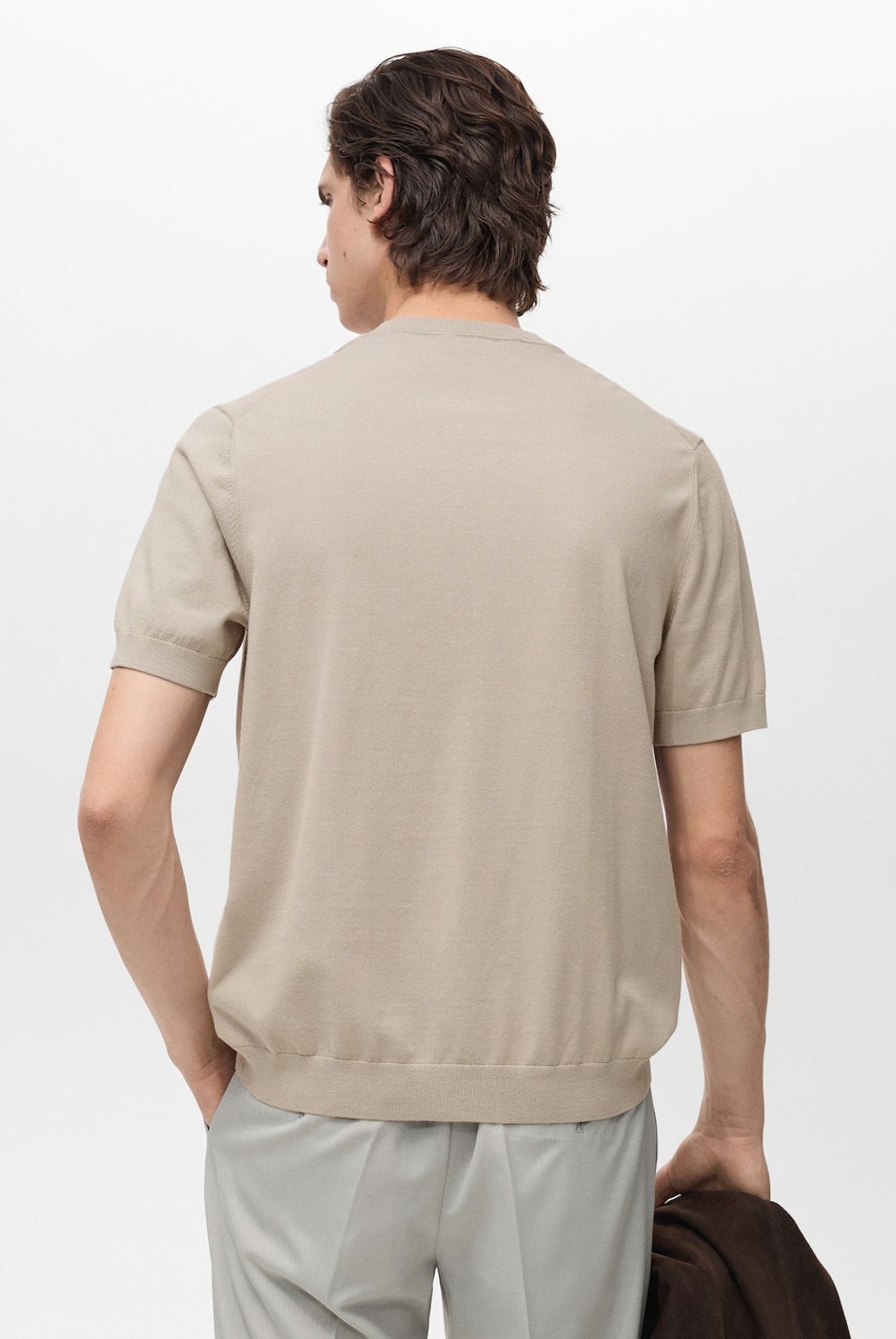 MANGO MAN - Polera Punto Fino Algodón Hombre Mango Man