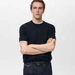MANGO MAN - Polera Arraona Punto Fino Hombre