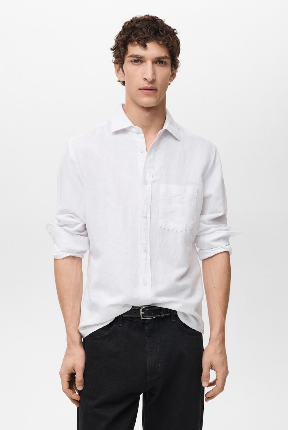 MANGO MAN - Camisa Avispa Lino Fit Clásico Hombre Mango Man