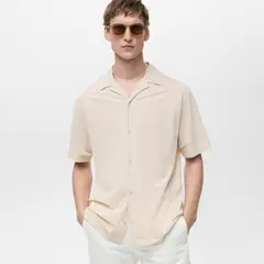 MANGO MAN - Camisa Modal Cuello Bowling Hombre