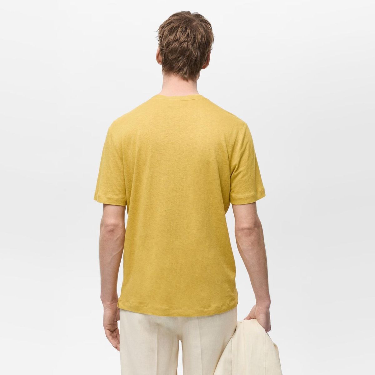 MANGO MAN - Polera Liman Lino Slim Fit Cuello Redondo Hombre Mango Man