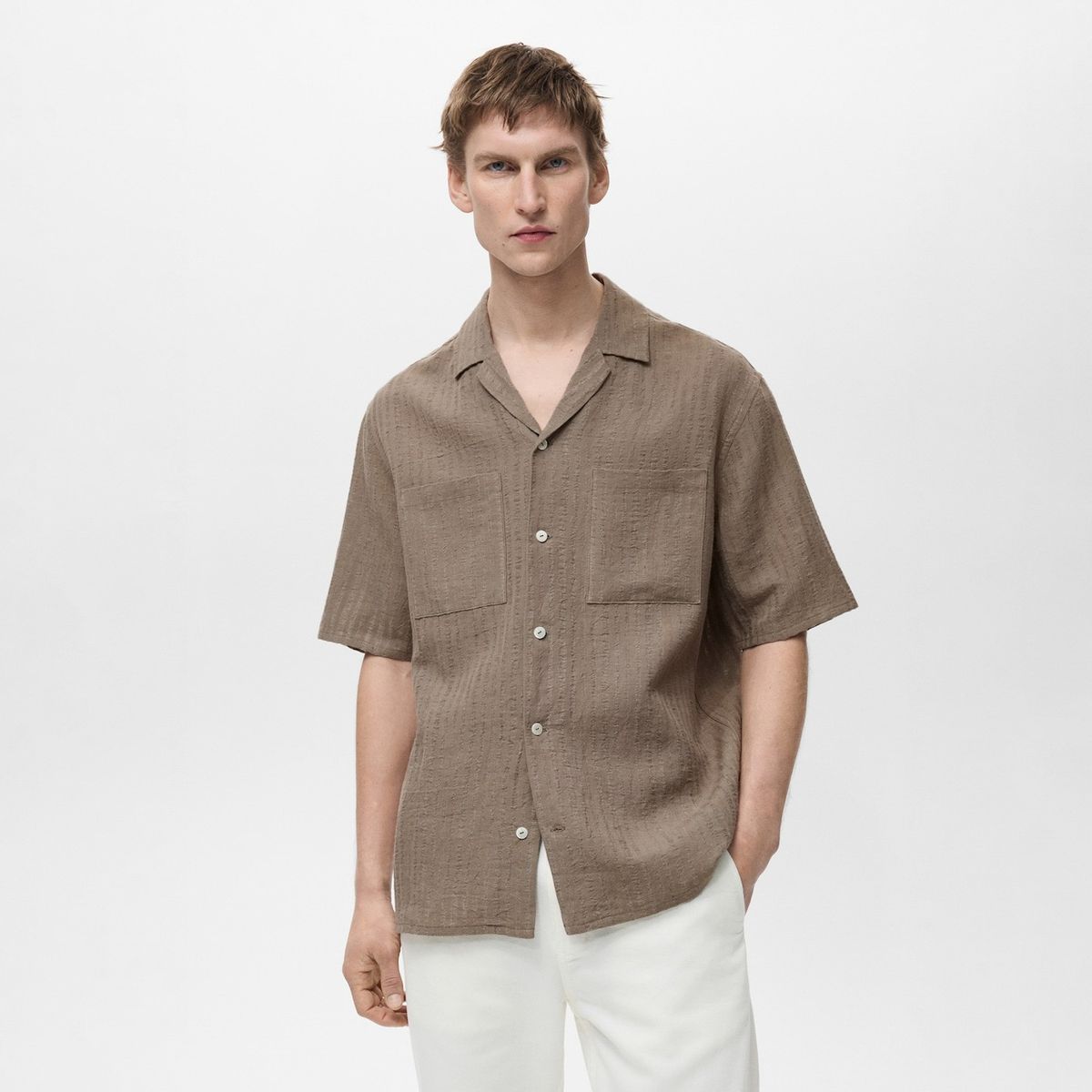 MANGO MAN - Camisa Zafir Regular Fit Manga Corta Hombre Mango Man