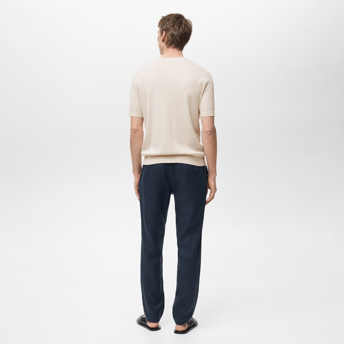 MANGO MAN - Polera Paule Regular Fit Punto Canalé Hombre Mango Man