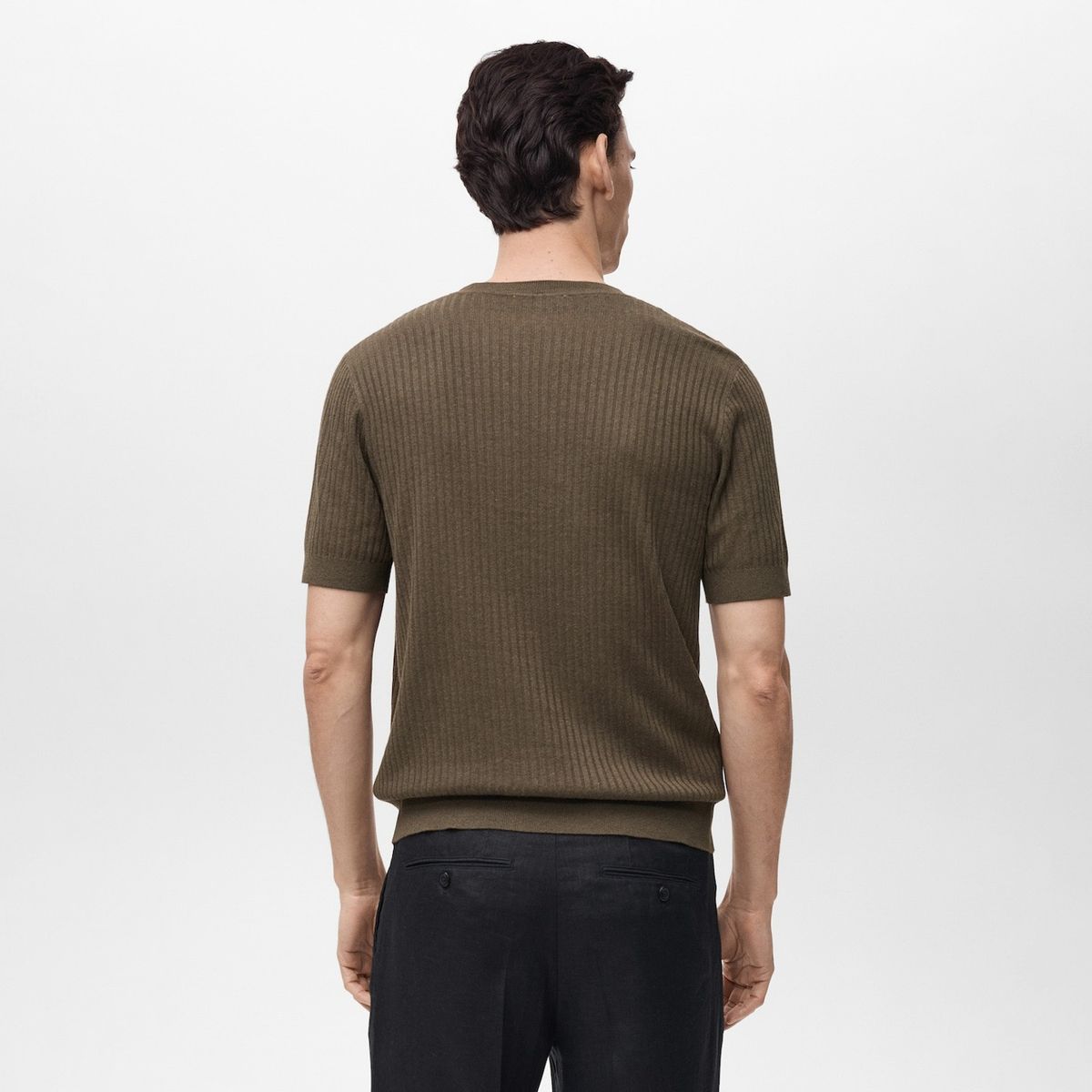 MANGO MAN - Polera Paule Regular Fit Punto Canalé Hombre Mango Man