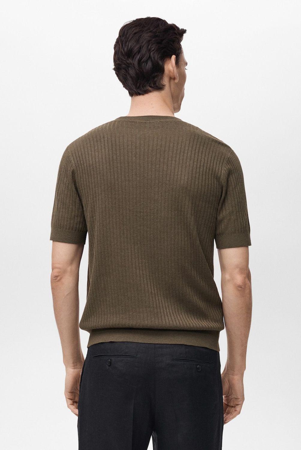 MANGO MAN - Polera Rayas Textura Hombre Mango Man