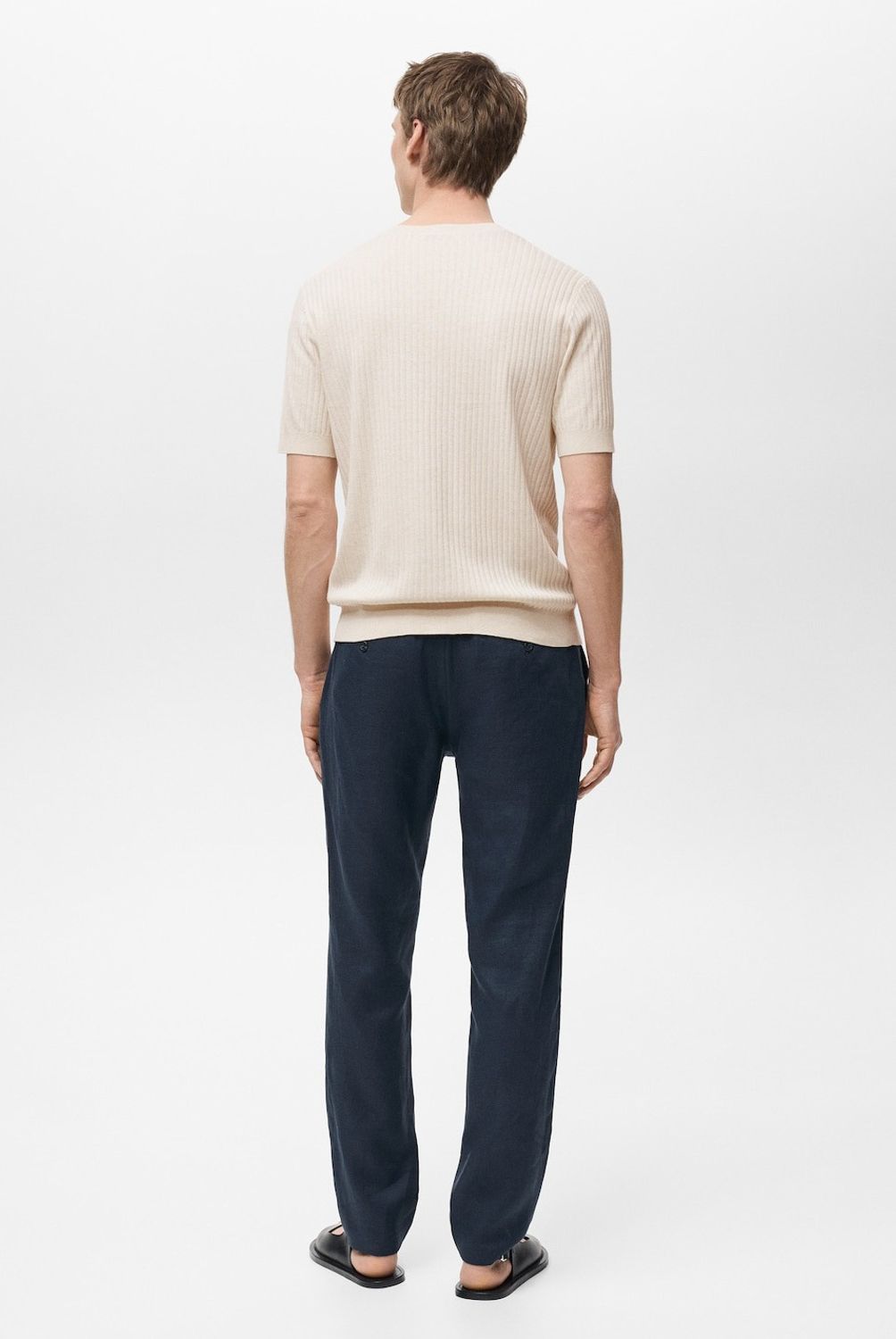 MANGO MAN - Polera Paule Regular Fit Punto Canalé Hombre Mango Man