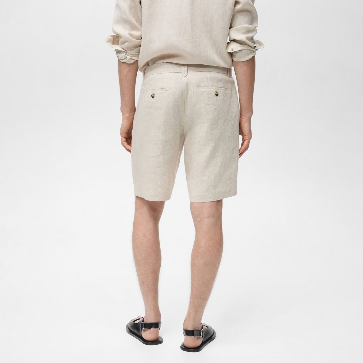 MANGO MAN - Bermudas Carp 100% Lino Slim Fit Hombre Mango Man