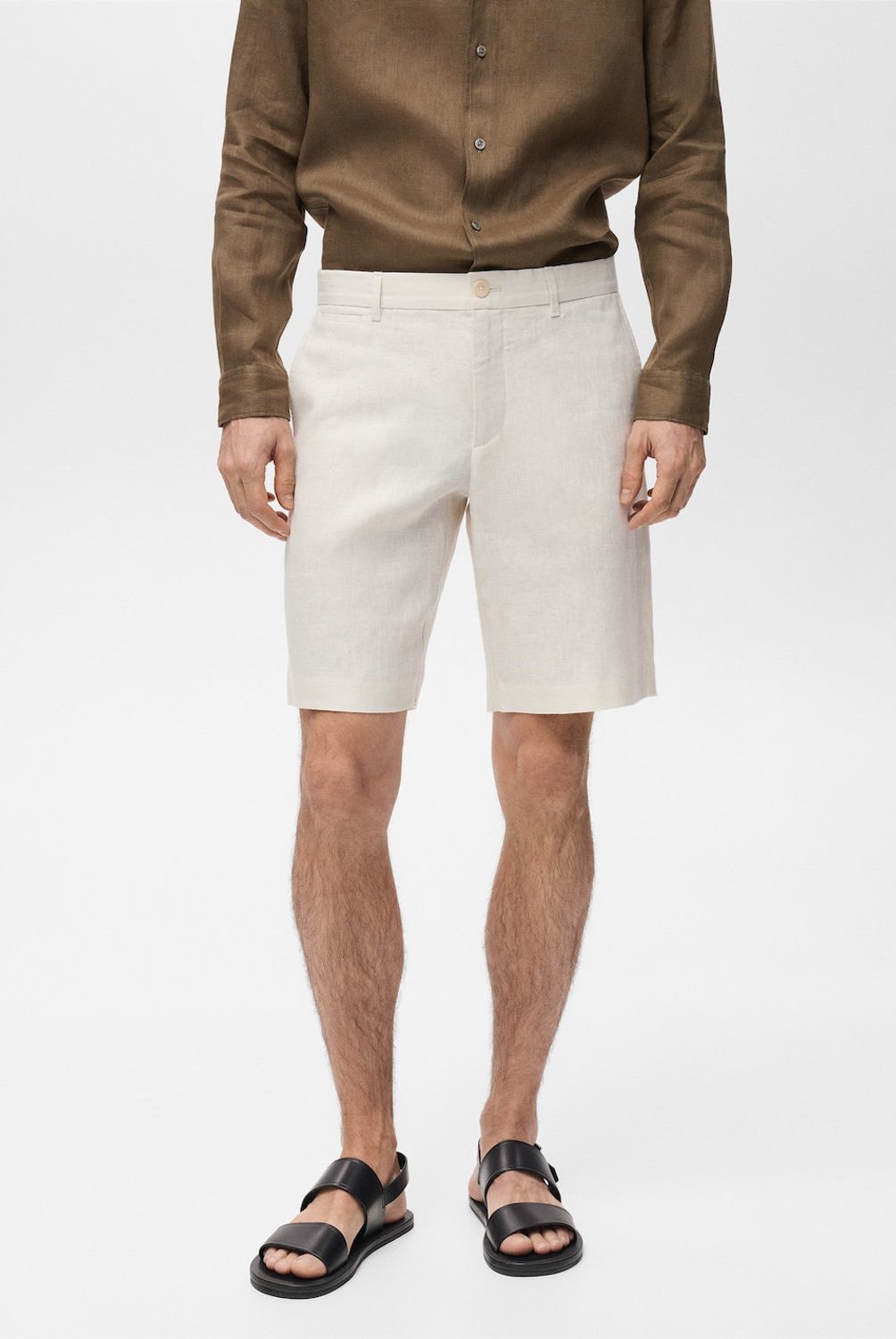 MANGO MAN - Bermudas Carp 100% Lino Slim Fit Hombre Mango Man