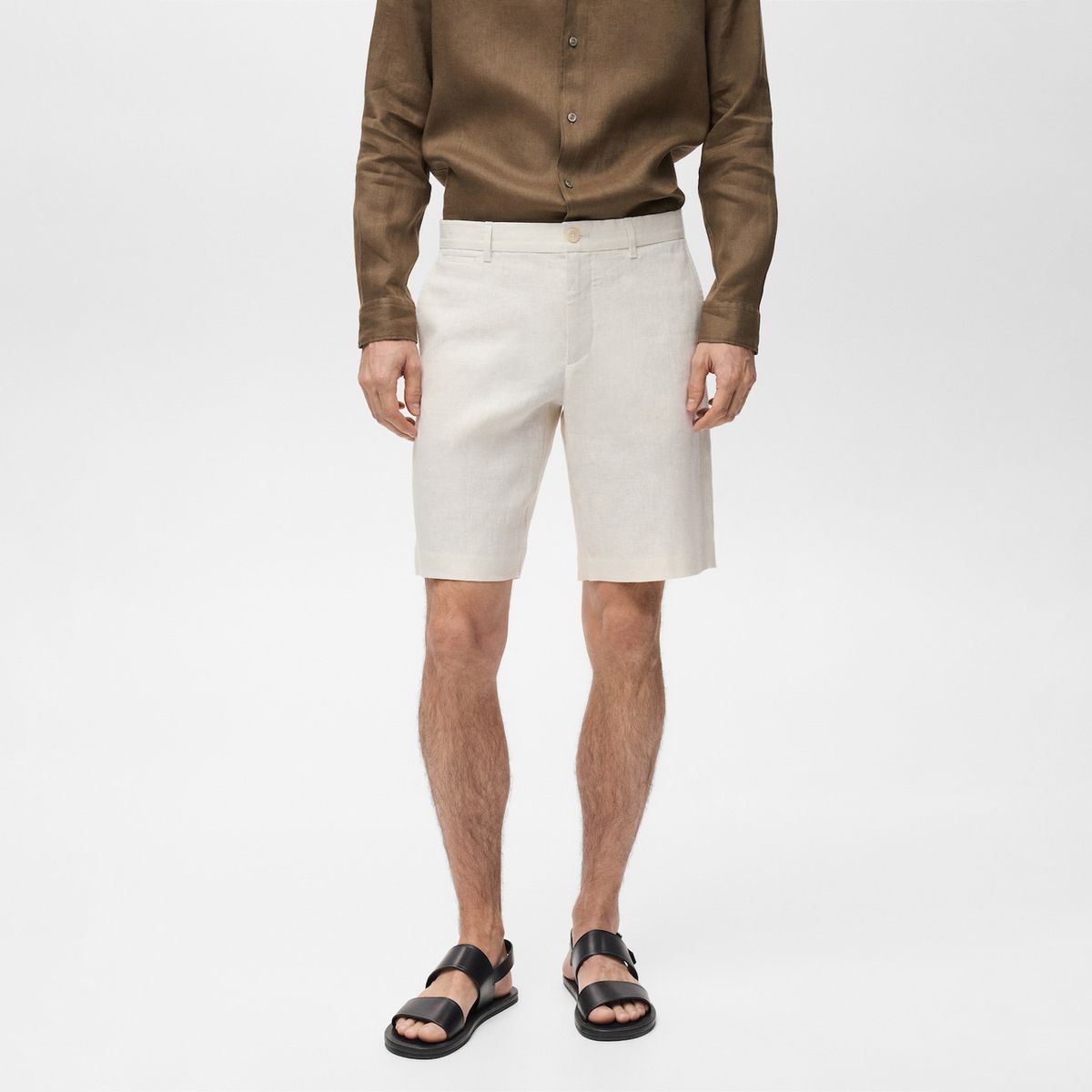 MANGO MAN - Bermudas Carp 100% Lino Slim Fit Hombre Mango Man