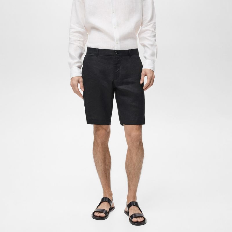 MANGO MAN - Bermudas Carp 100% Lino Slim Fit Hombre Mango Man