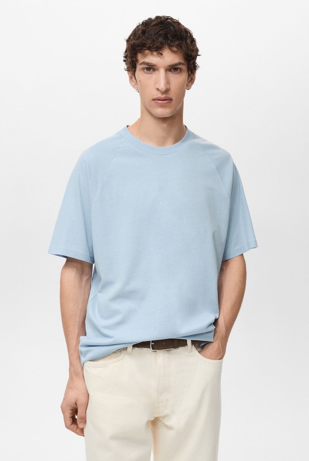 MANGO MAN - Polera Algodón Relaxed Fit Hombre Mango Man