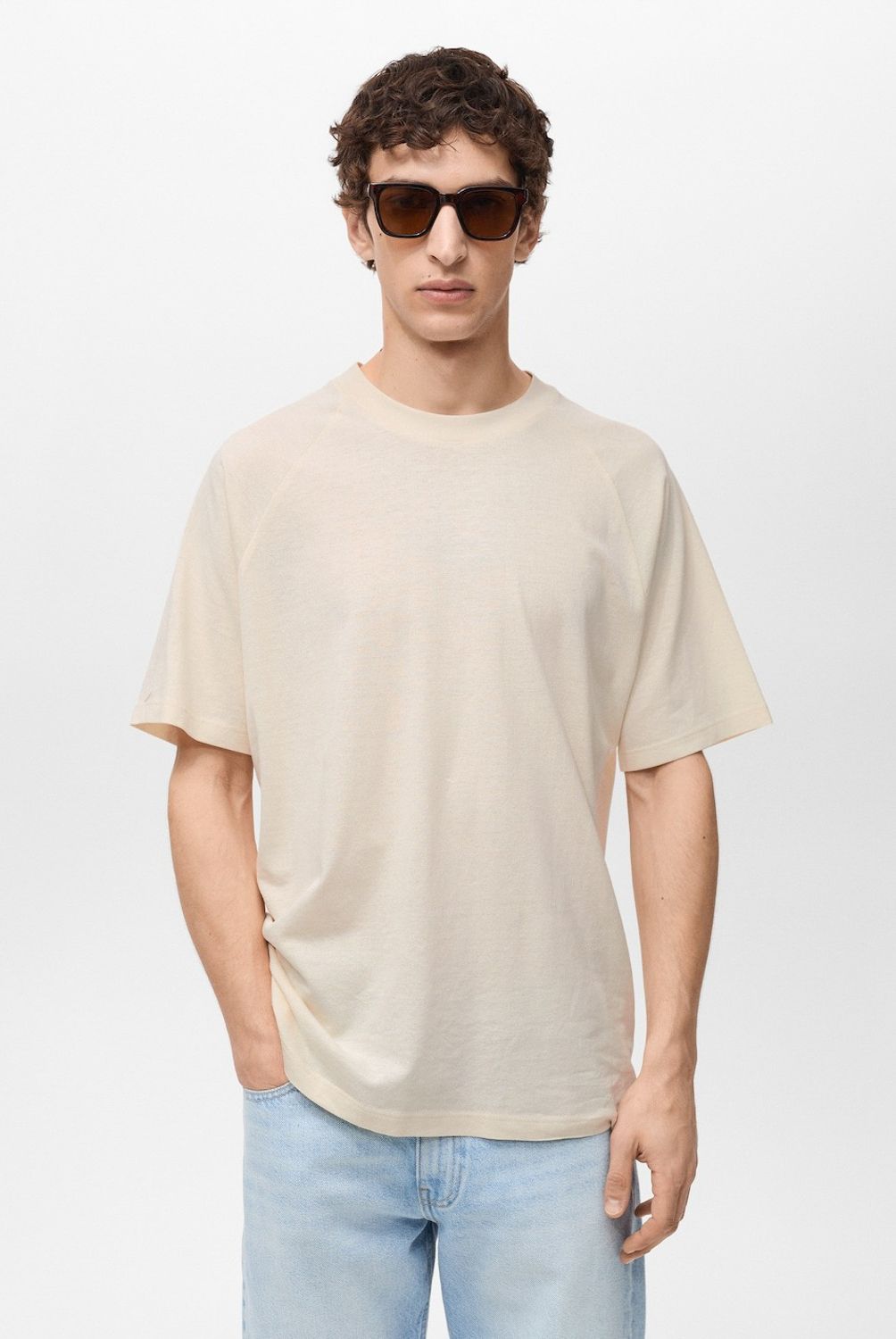 MANGO MAN - Polera Algodón Relaxed Fit Hombre Mango Man