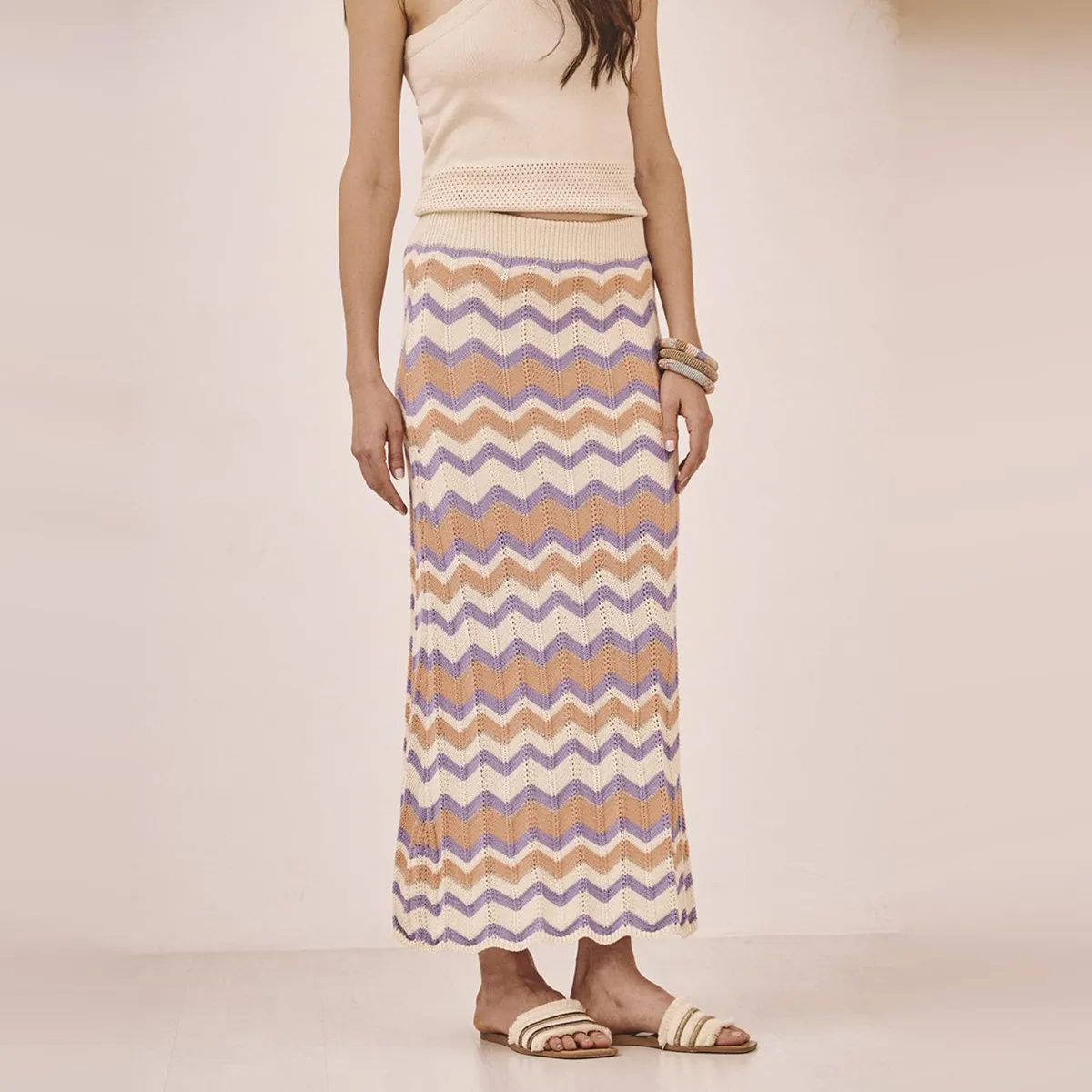 NKN - Falda Midi Estampada Mujer Nkn