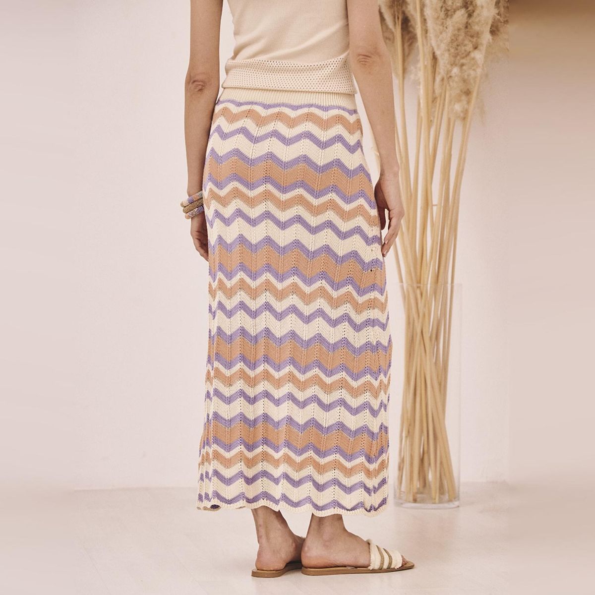 NKN - Falda Midi Estampada Mujer Nkn