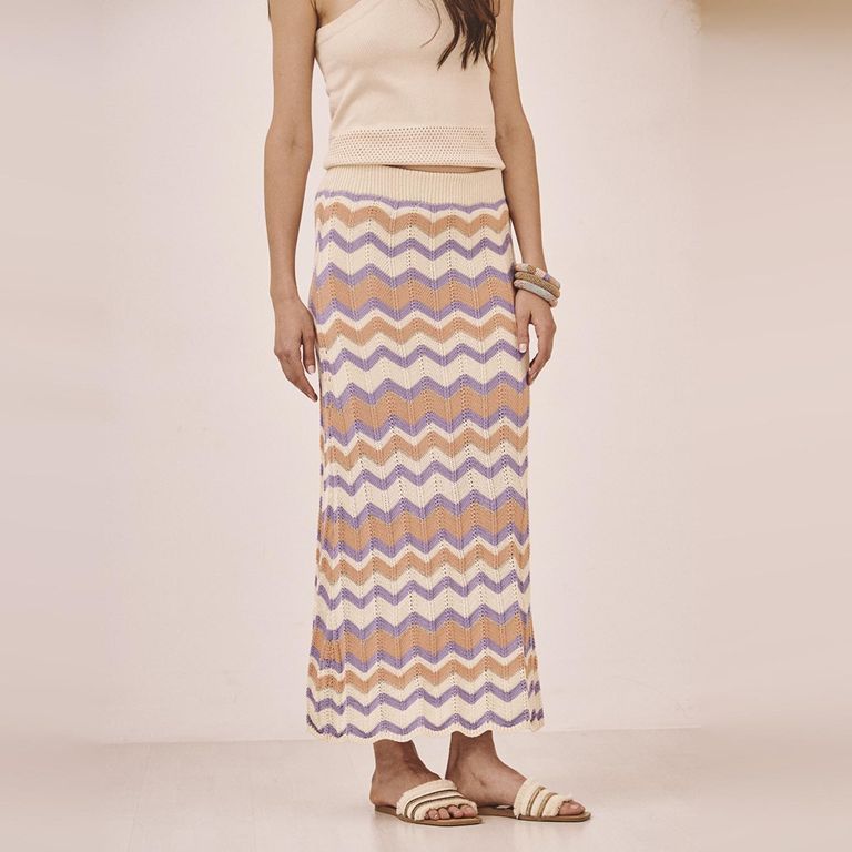 NKN Falda Midi Estampada Mujer