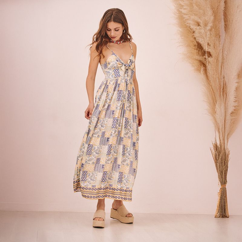 NKN - Vestido Largo Estampado Mujer Nkn