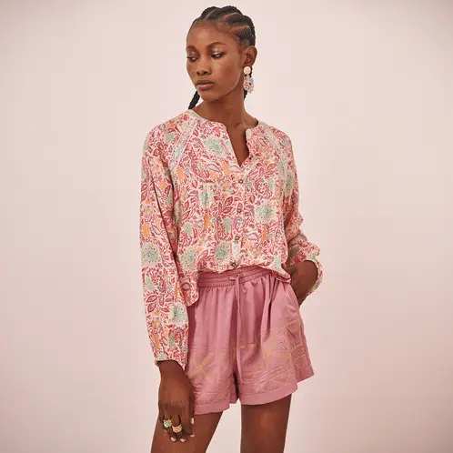 NKN - Blusa Estampada Manga Larga Mujer