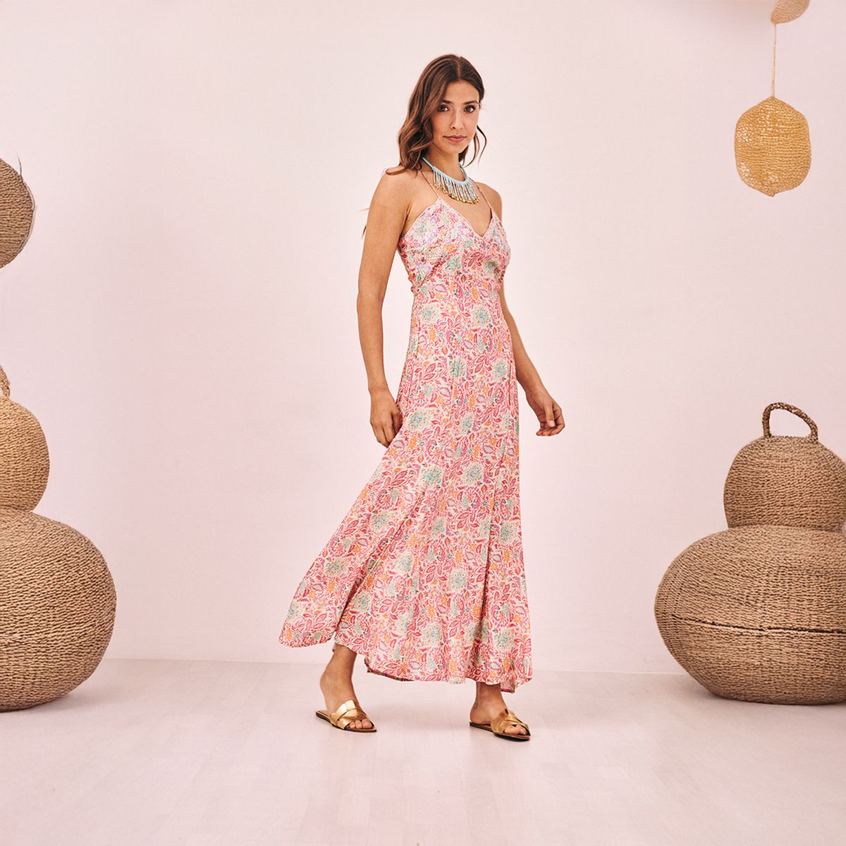 NKN - Vestido Largo Estampado Mujer Nkn