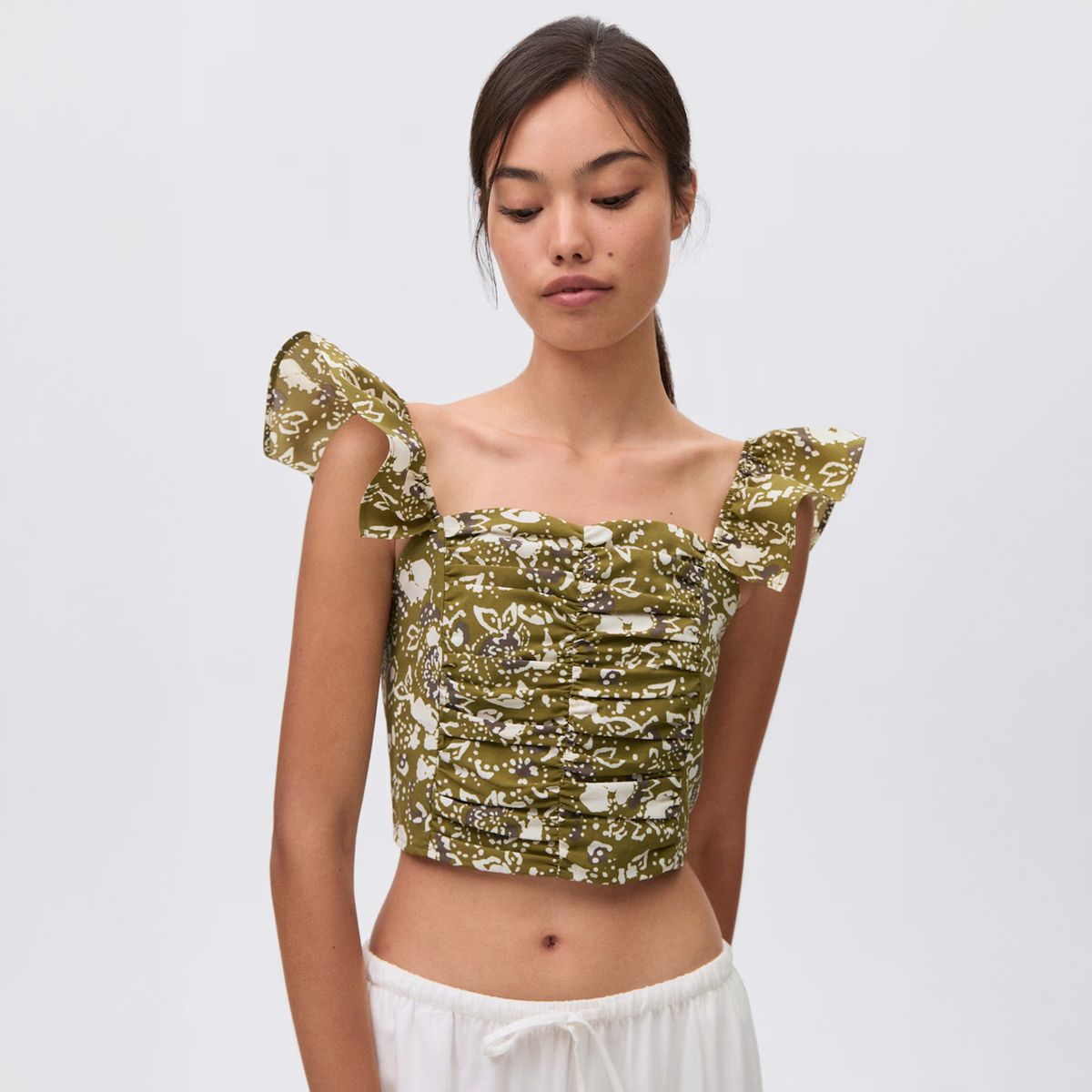 MANGO TEEN - Top Drapeado Mujer Mango Teen