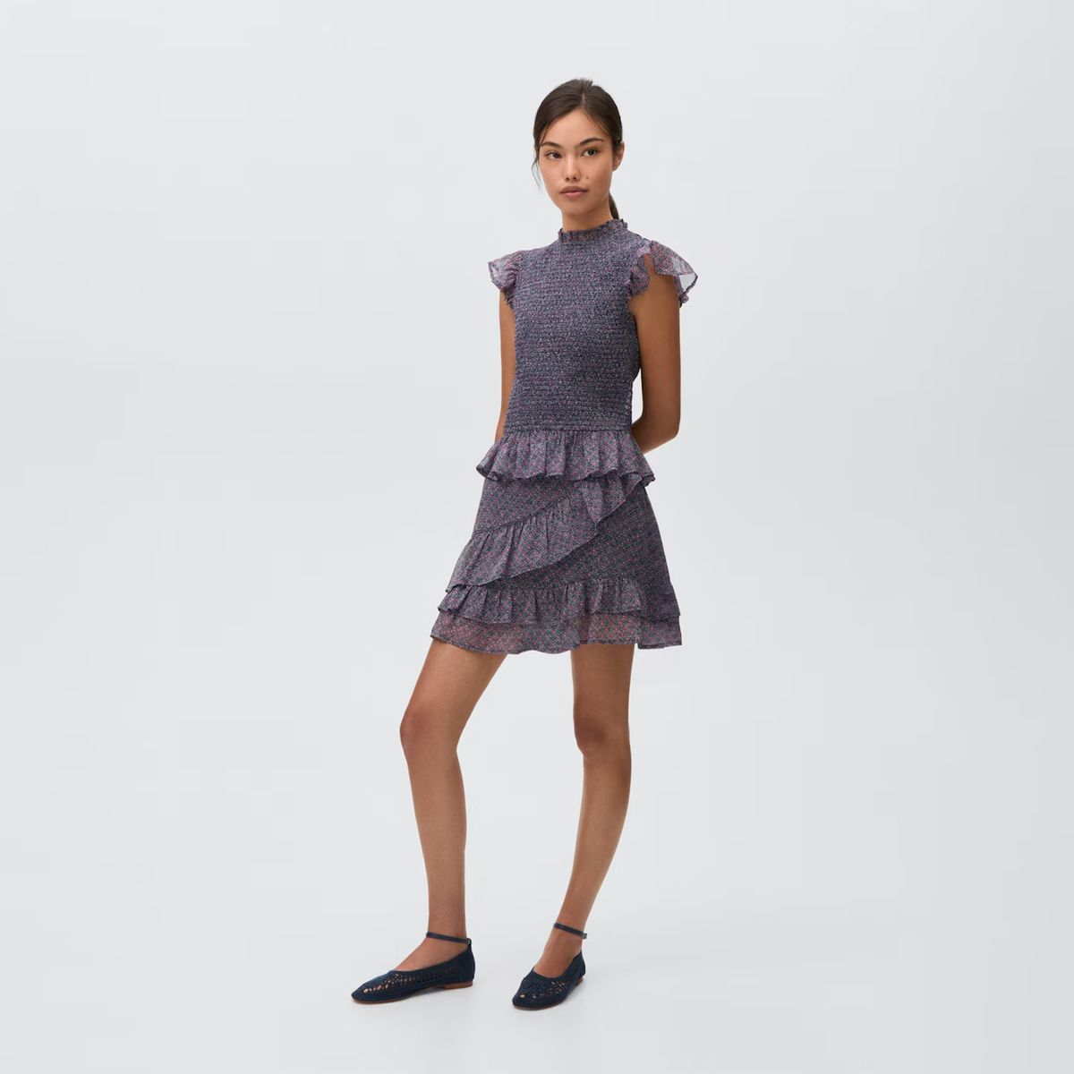 MANGO TEEN - Falda Estampada Volantes Mujer Mango Teen