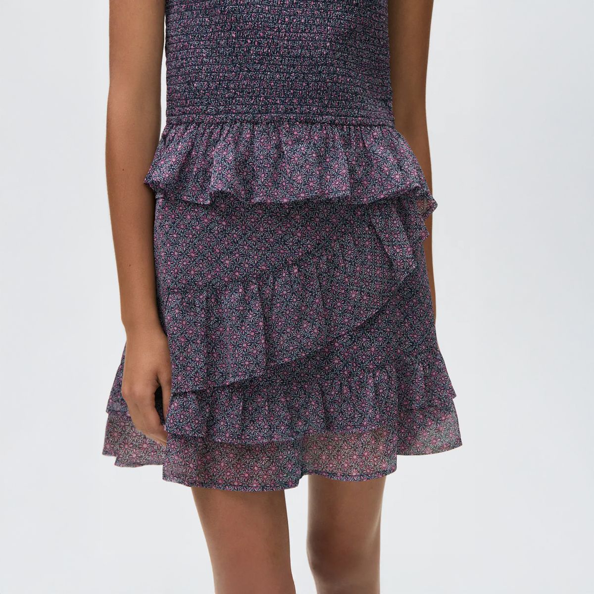 MANGO TEEN - Falda Estampada Volantes Mujer Mango Teen