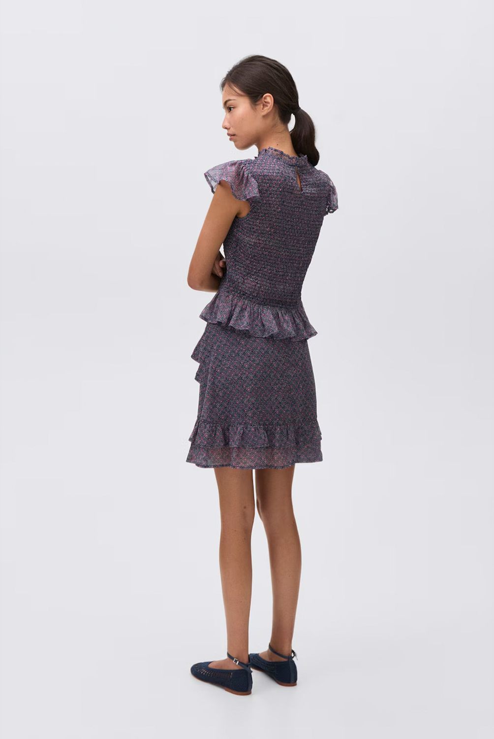 MANGO TEEN - Falda Estampada Volantes Mujer Mango Teen