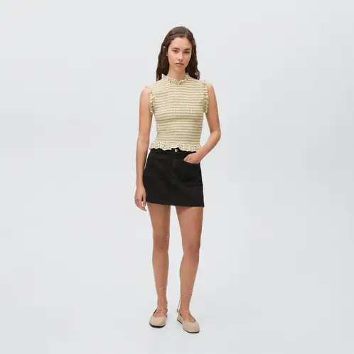 MANGO TEEN - Top Estampado Volante Mujer