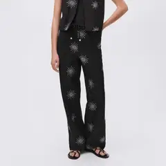 MANGO TEEN - Pantalón Largo Detalles Bordados Mujer