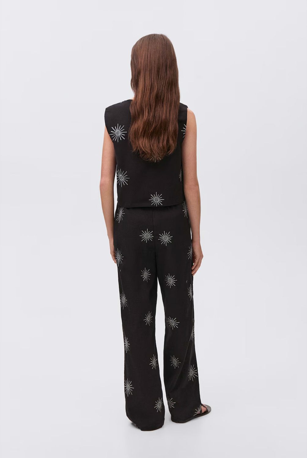 MANGO TEEN - Pantalón Largo Detalles Bordados Mujer Mango Teen