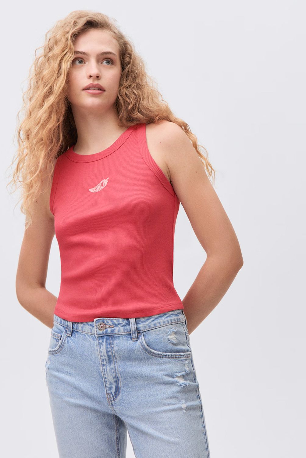 MANGO TEEN - Top Crop Estampado Mujer Mango Teen