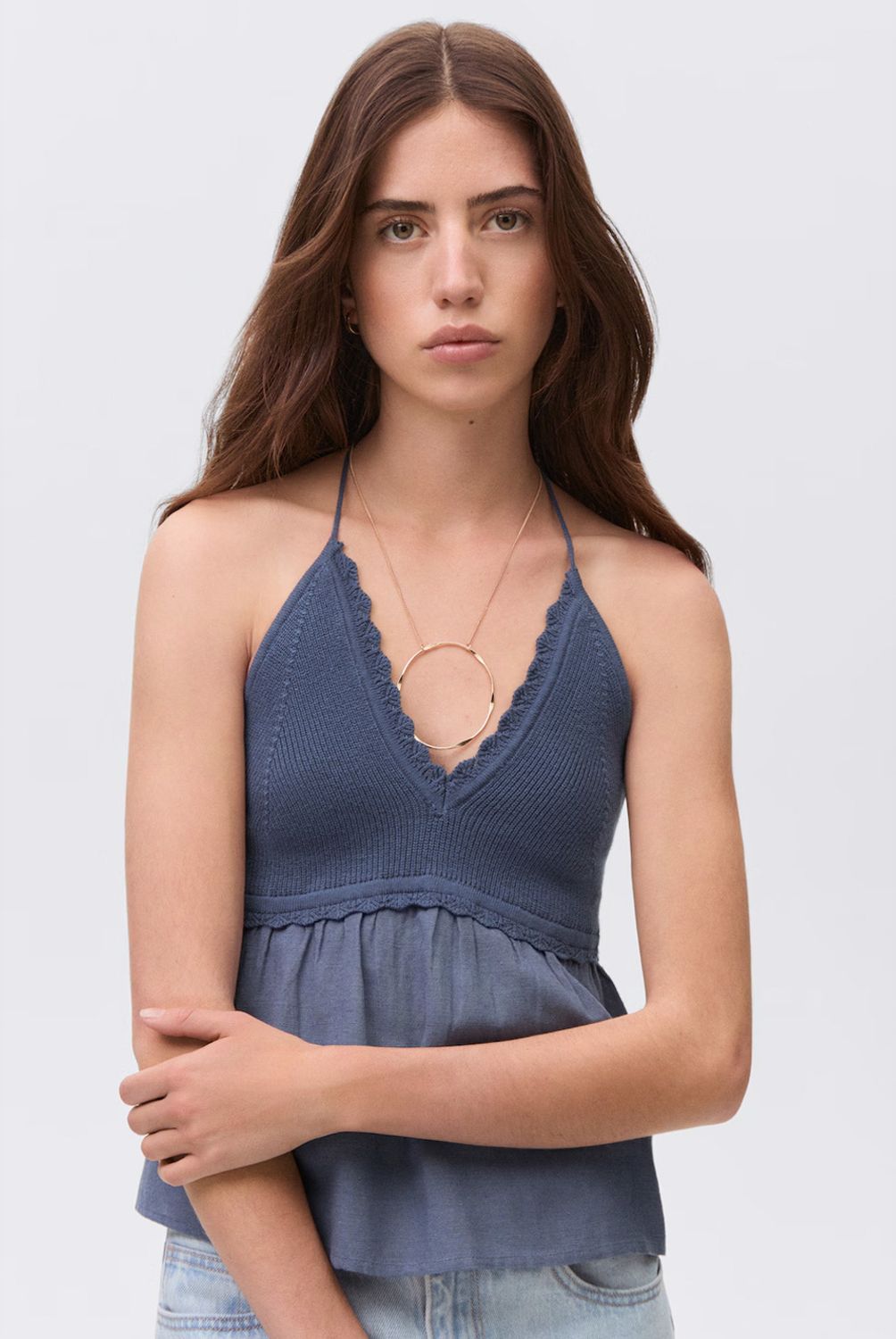  - Top Punto Cuello Pico Mujer