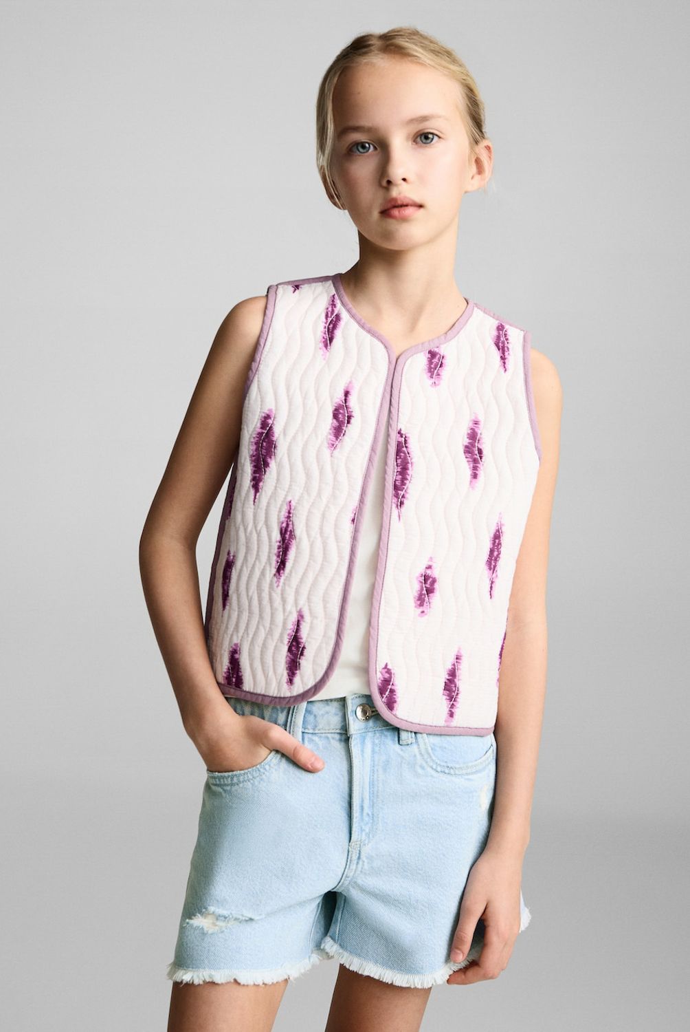 MANGO KIDS - Shorts Vaqueros Bajo Deshilachado Niña Mango Kids