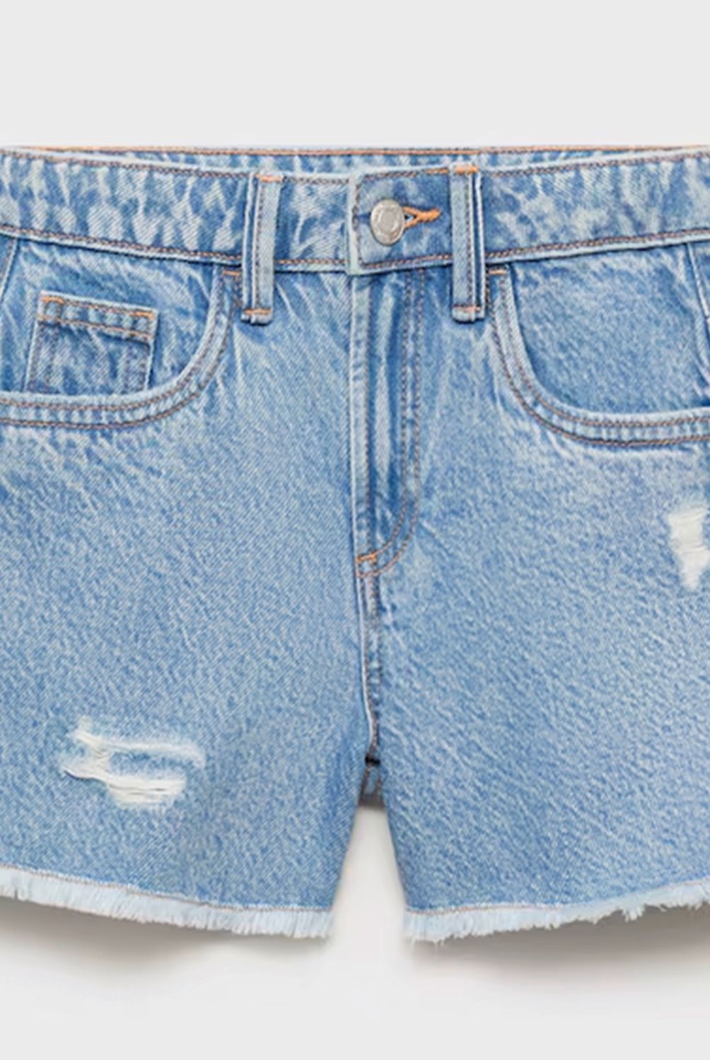 MANGO KIDS - Shorts Vaqueros Bajo Deshilachado Niña Mango Kids