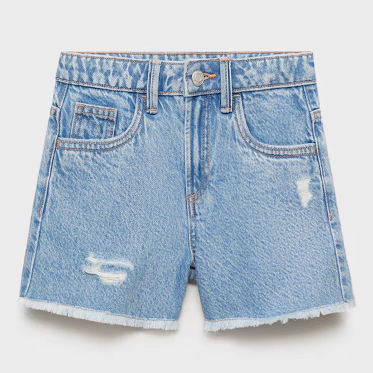 MANGO KIDS - Shorts Vaqueros Bajo Deshilachado Niña Mango Kids
