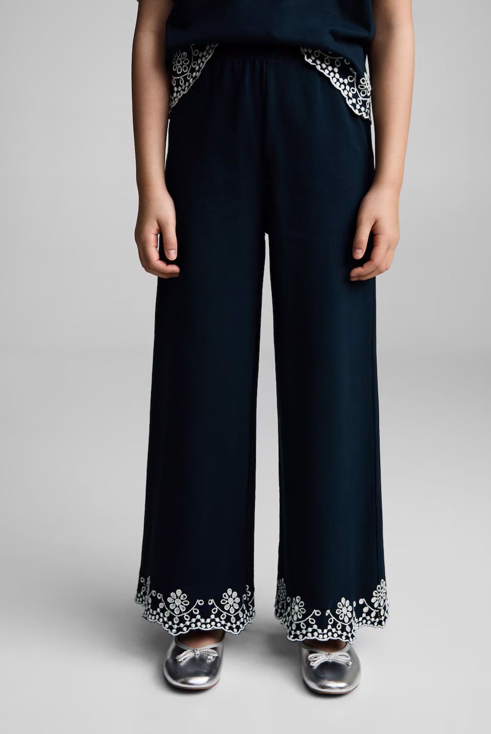 MANGO KIDS - Pantalón Algodón Bordado Suizo Niña Mango Kids