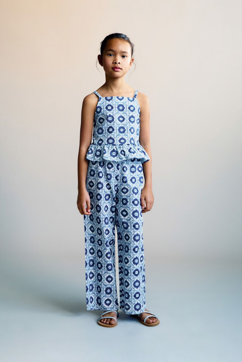 MANGO KIDS - Blusa Estampada Volante Niña Mango Kids