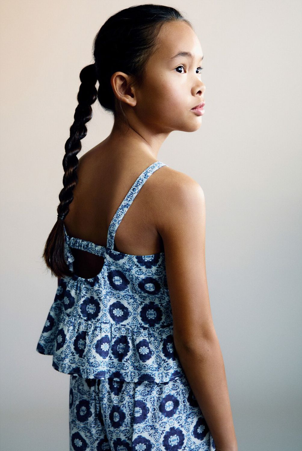 MANGO KIDS - Blusa Estampada Volante Niña Mango Kids